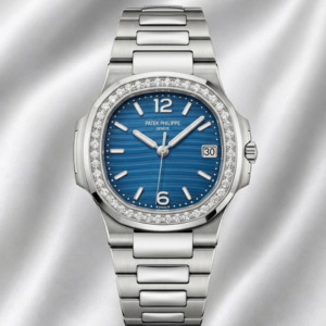 Patek Philippe Nautilus White Gold Blue Dial Diamond Bezel 7010/1G-013