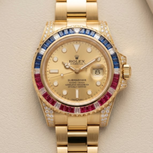 18k yellow gold gem-set Rolex Submariner Date